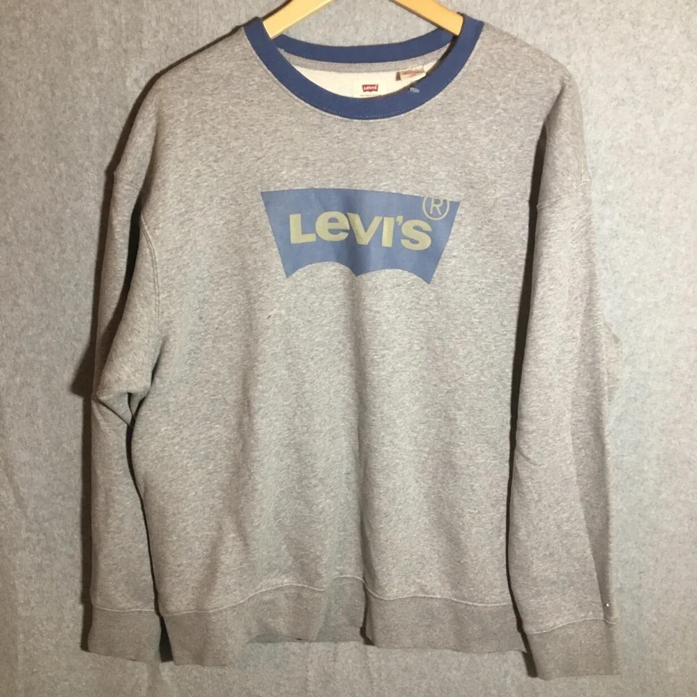 Mens NWT Levis Crewneck Sweater Ringer Winter Casual Fall Warm Neutral
